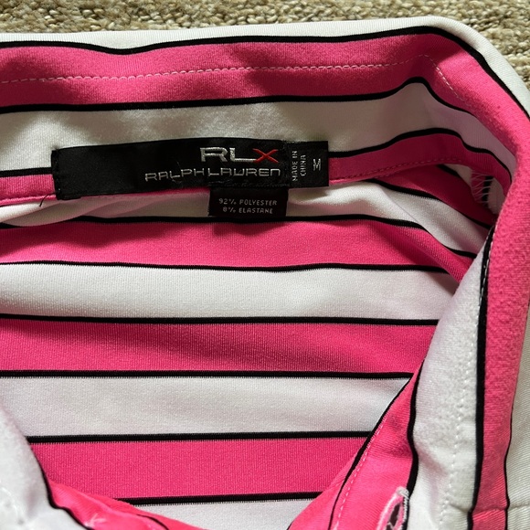 Ralph Lauren RLX Pink and White Striped Polo, men’s size medium - Picture 1 of 2